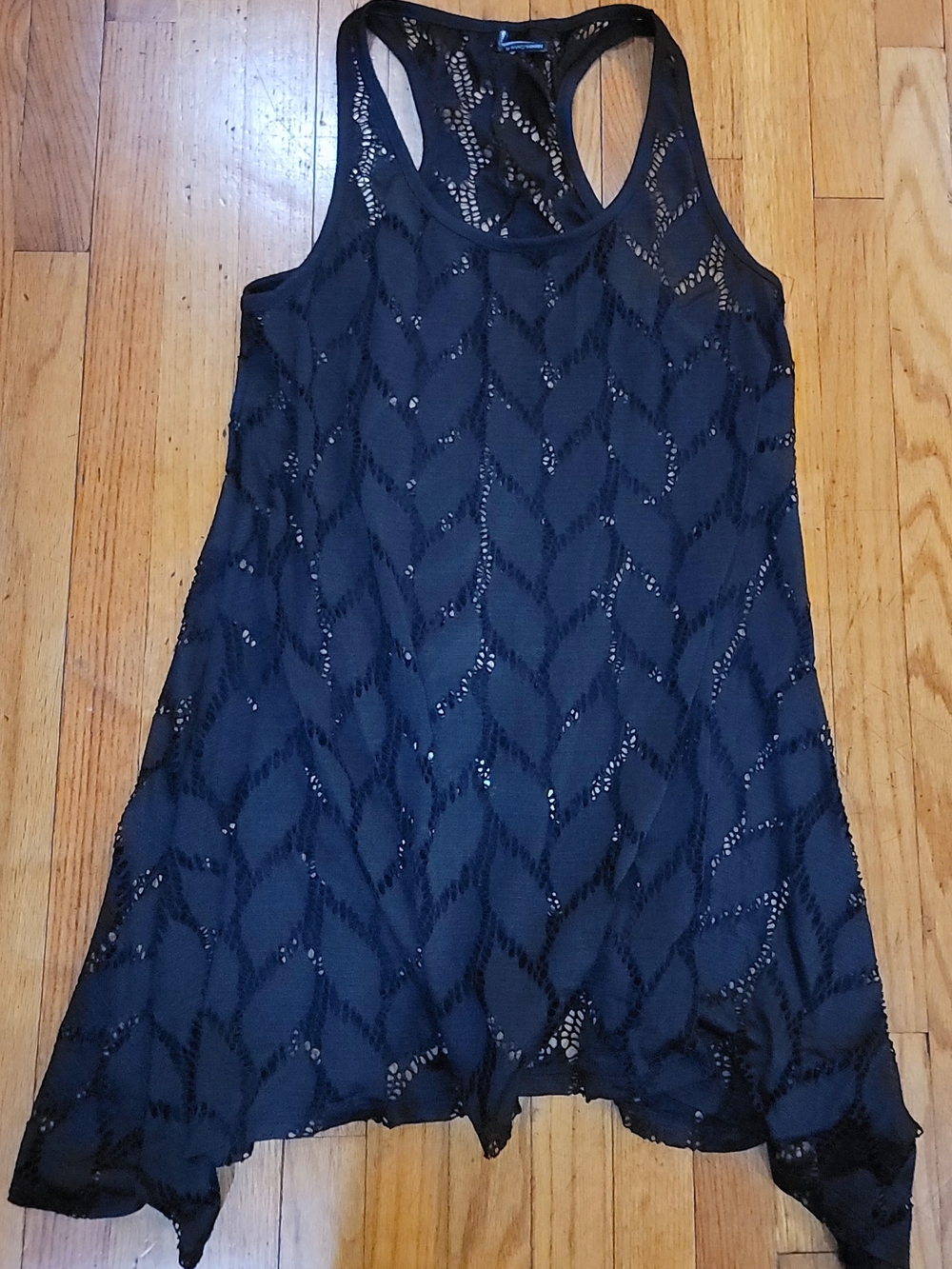 & Other Stories Black Lace Racerback Mini Dress